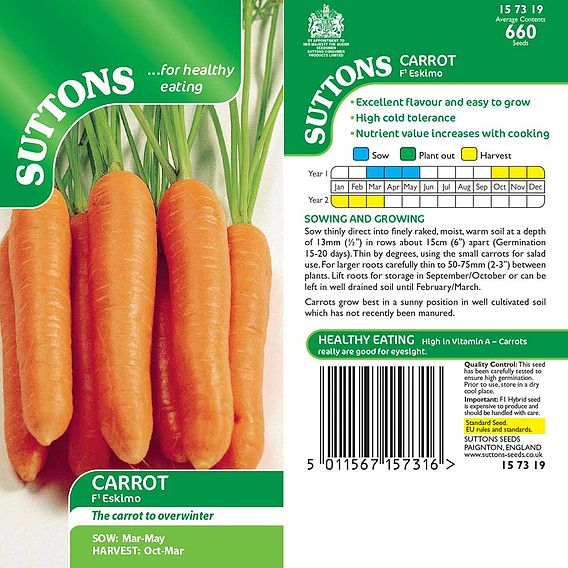 Carrot F1 'Eskimo' - Seeds