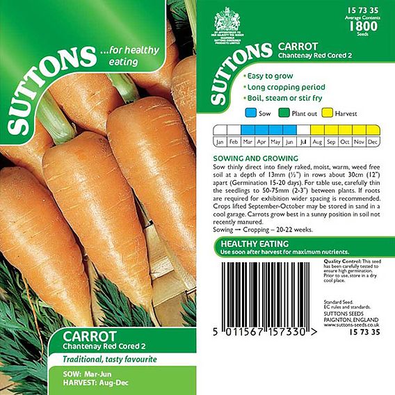 Carrot Seeds - Chantenay Red Cored 2