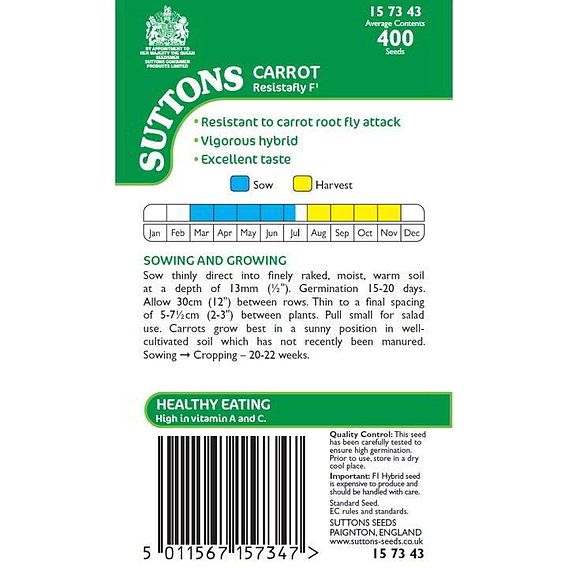 Carrot F1 'Resistafly' - Seeds