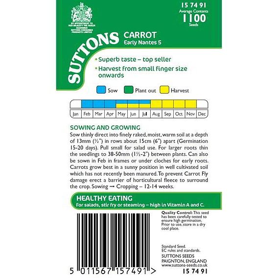 Carrot 'Early Nantes 5' - Seeds