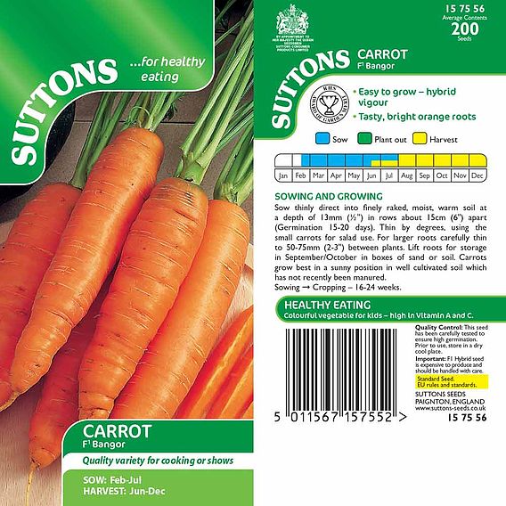 Carrot Seeds - F1 Bangor