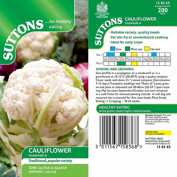 Cauliflower Seeds - Snowball A