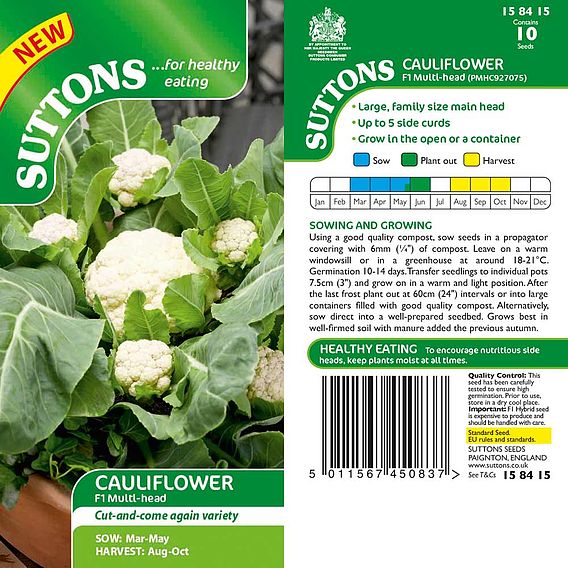 Cauliflower F1 'Multi-Headed ' - Seeds