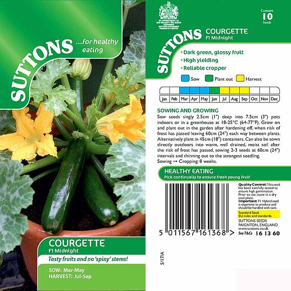 Courgette F1 'Midnight' - Seeds