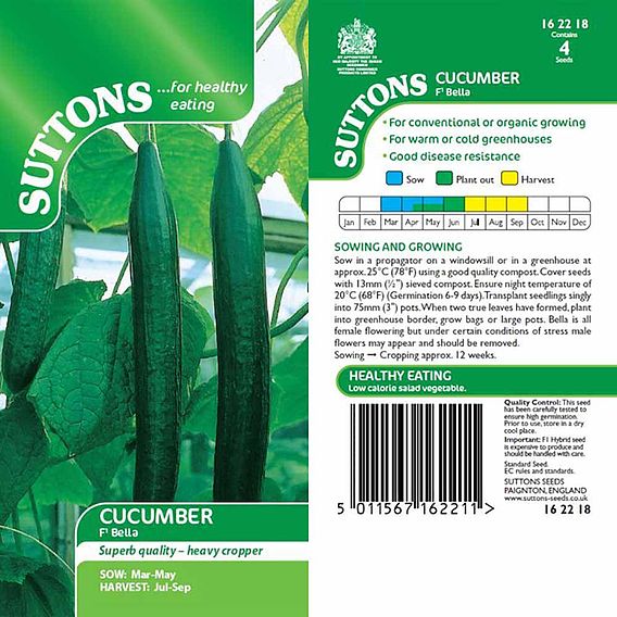 Cucumber F1 'Bella (All Female)' - Seeds