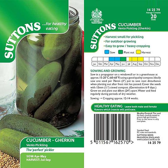 Cucumber 'Venlo Pickling (Gherkin)' - Seeds
