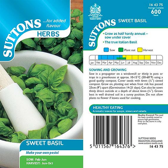 Basil 'Sweet' - Herb Seeds