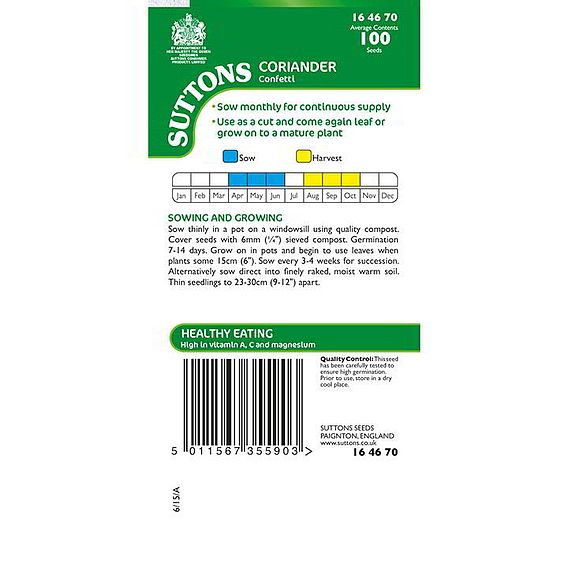 Coriander 'Confetti' - Herb Seeds