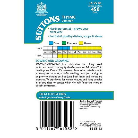 Thyme 'Common' - Herb Seeds