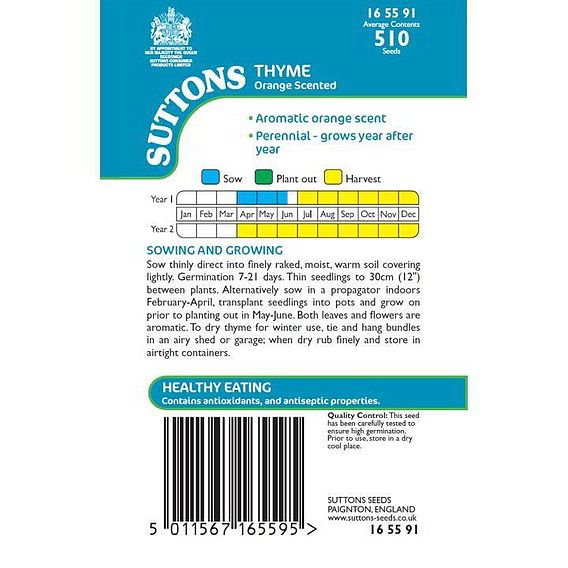 Thyme 'Orange-Scented' - Herb Seeds