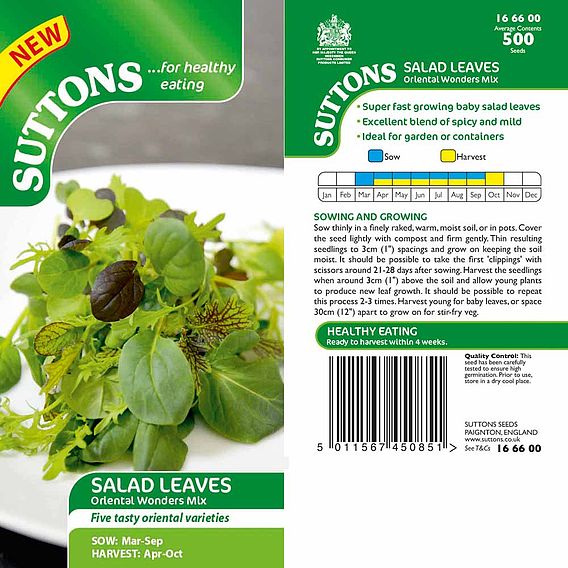 Salad Leaves 'Oriental Wonders Mix' - Seeds