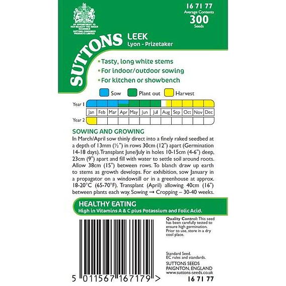 Leek 'Lyon Prizetaker' - Seeds