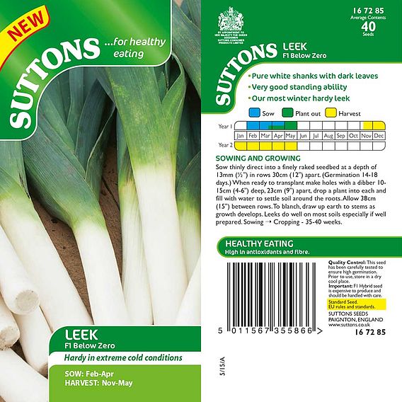Leek F1 'Below Zero' - Seeds