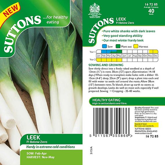 Leek Seeds - F1 Below Zero