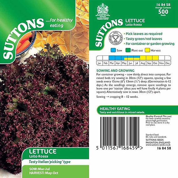 Lettuce 'Lollo Rossa' - Seeds