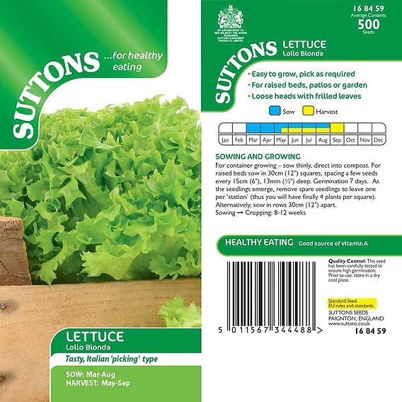 Lettuce Seeds - Lollo Bionda