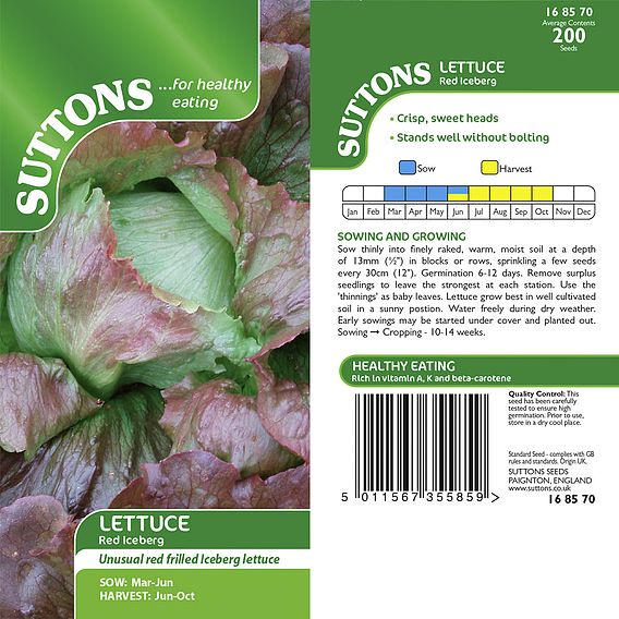 Lettuce Seeds - Red Iceberg