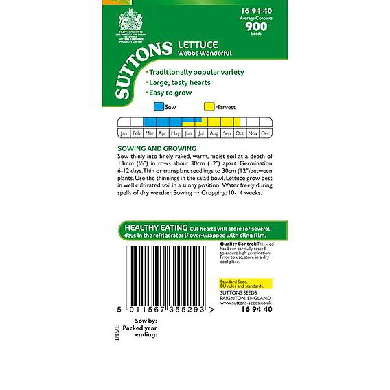 Lettuce 'Webbs Wonderful' - Seeds
