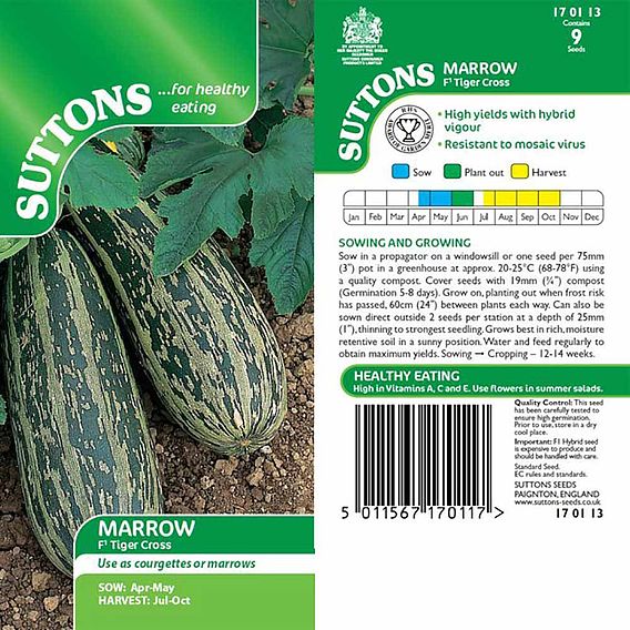 Marrow F1 'Tiger Cross' - Seeds