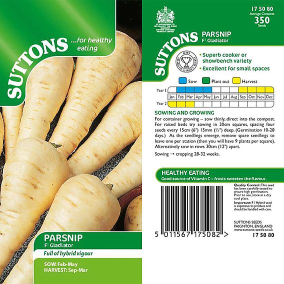 Parsnip Seeds - F1 Gladiator