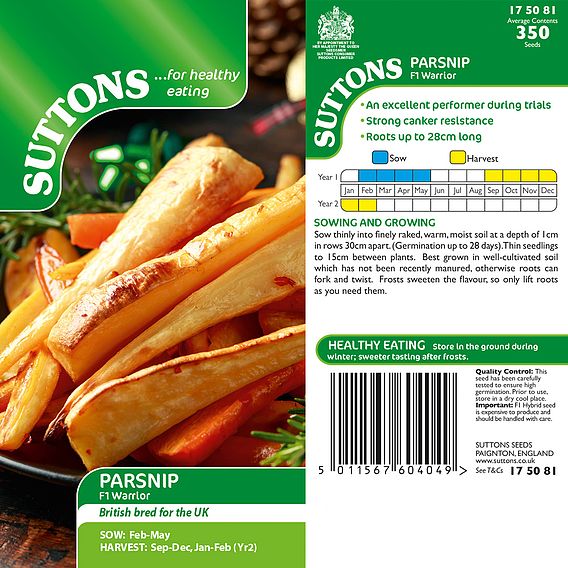 Parsnip 'Warrior' F1 - Seeds
