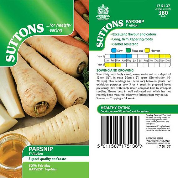 Parsnip Seeds - F1 Albion