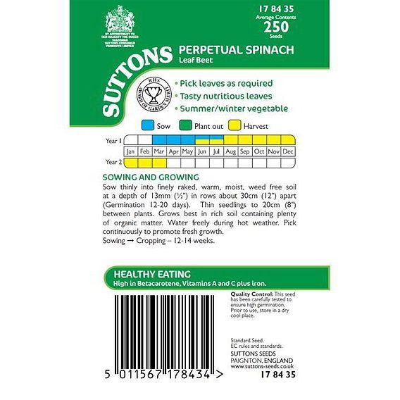 Spinach 'Perpetual Spinach' - Seeds