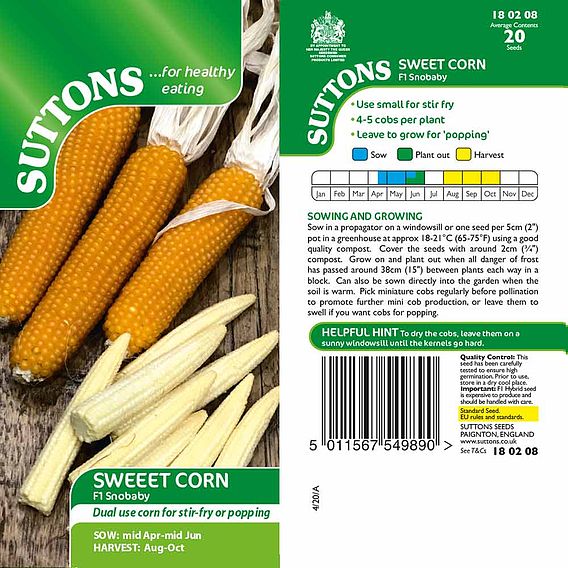 Sweet Corn Seeds - Snobaby F1