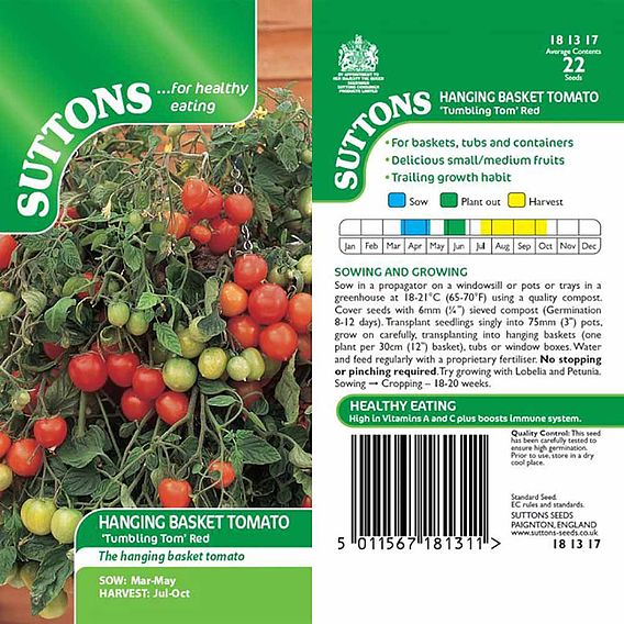 Tomato 'Tumbling Tom Red (Determinate)' - Seeds