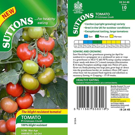 Tomato F1 'Crimson Crush (Indeterminate)' - Seeds