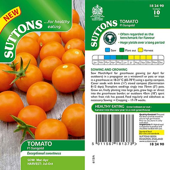 Tomato F1 'Sungold' - Seeds
