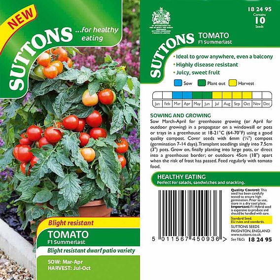 Tomato F1 'Summerlast (Indeterminate)' - Seeds
