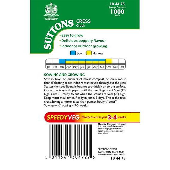 Cress 'Greek' - Speedy Veg Seeds