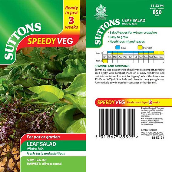 Leaf Salad 'Winter Mix' - Speedy Veg Seeds