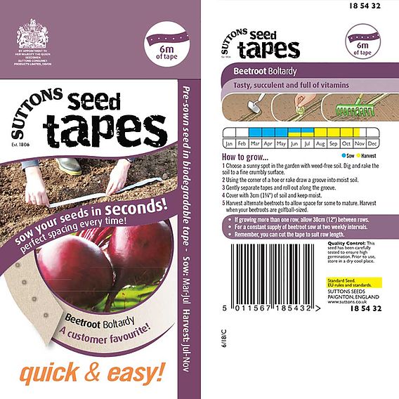 Seed Tape - Beetroot Boltardy