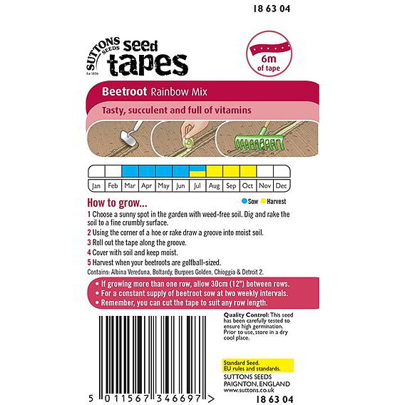 Beetroot 'Rainbow Mix' - Seed Tape
