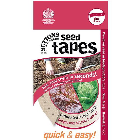 Seed Tape - Lettuce Red & Green Cos Mix