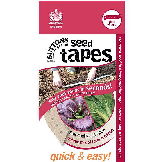 Pak Choi Red & White - Seed Tape