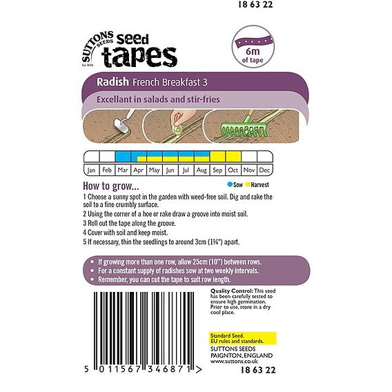 Radish 'French Breakfast' - Seed Tape