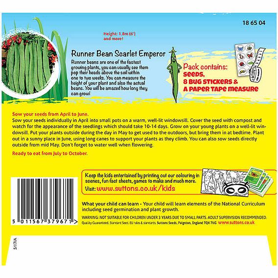 Runner Bean 'Grow A Whopper! (Scarlet Emperor)' - Seeds