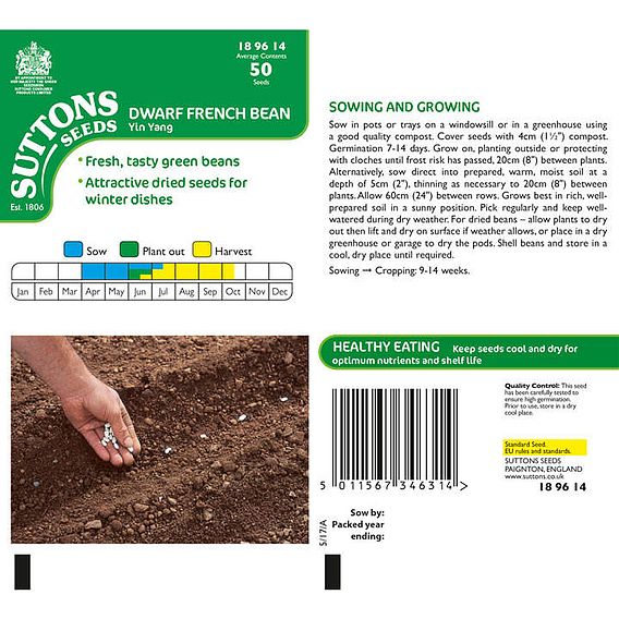 Dwarf French Kidney Bean 'Yin Yang' - Seeds