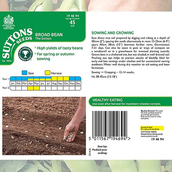 Broad Bean Seeds - The Sutton