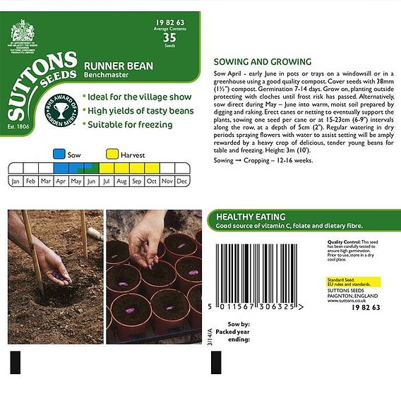 Runner Bean 'Benchmaster' - Seeds