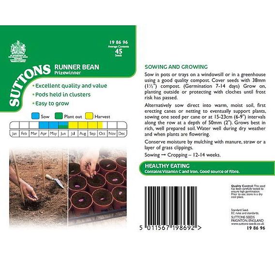 Bean (Runner) Seeds - Prizewinner