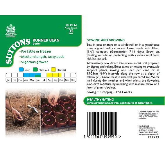 Runner Bean 'Butler' - Seeds