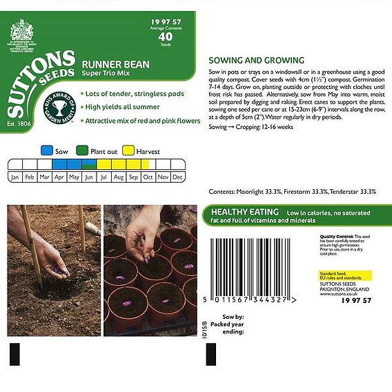 Runner Bean 'Super Trio Mix' - Seeds