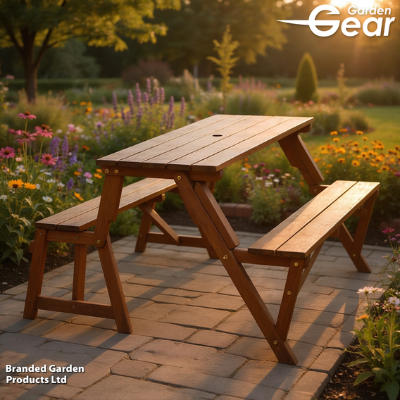 Garden Gear - Acacia 2-in-1 Bench and Picnic Table