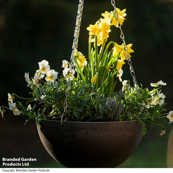 Charcoal Marble Effect Hanging Basket