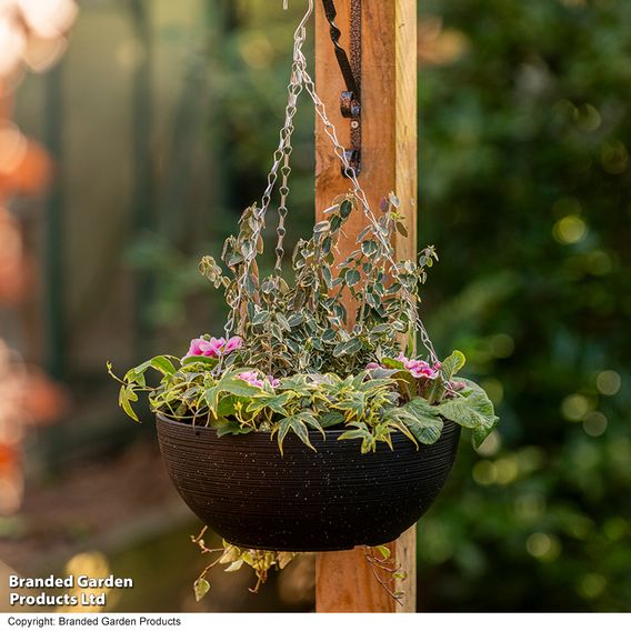 Flecked Stone Effect Hanging Basket
