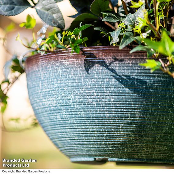 Blue Breeze Glazed Effect Hanging Basket